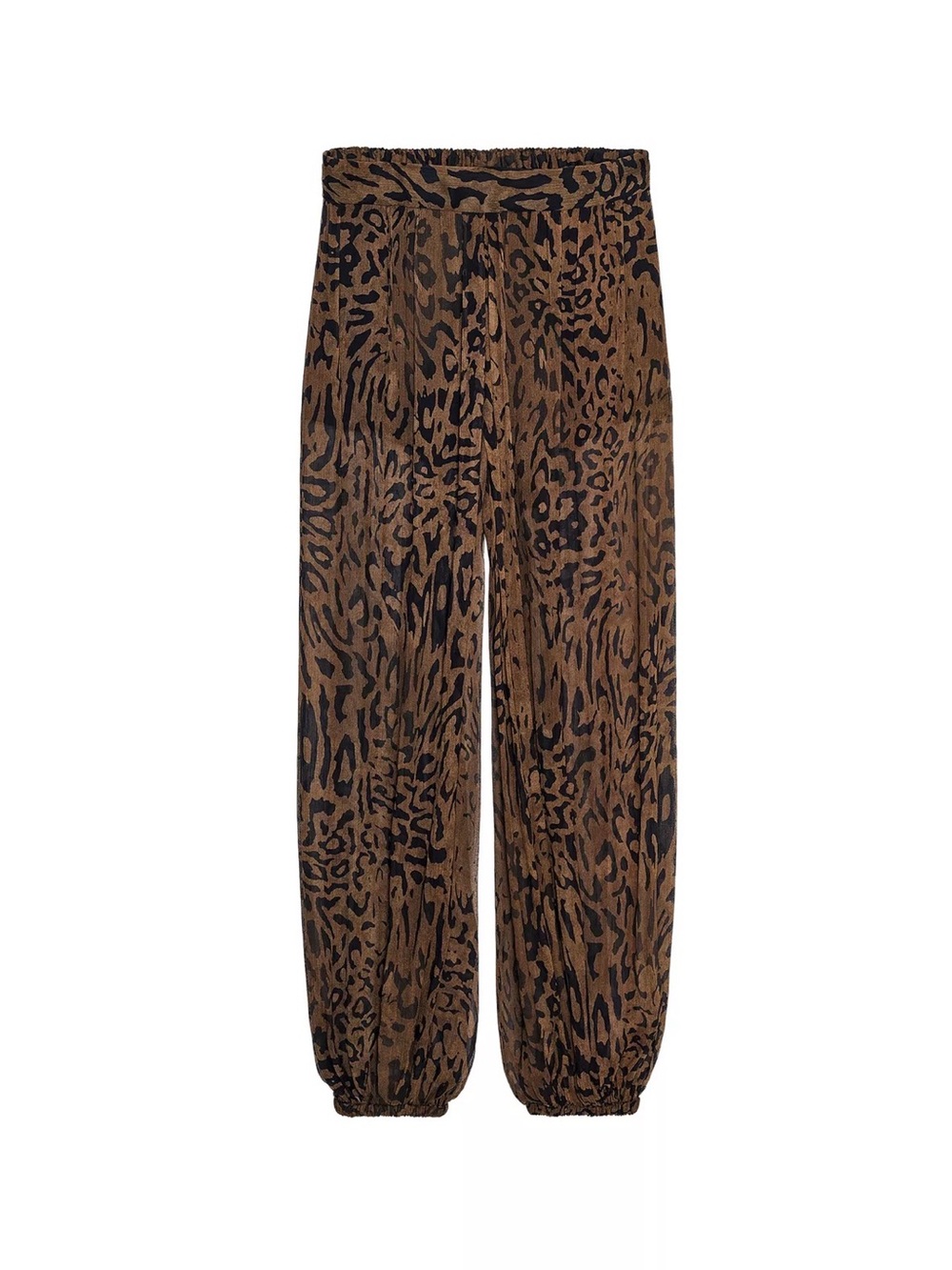 Zara Brown & Black Leopard Print Relaxed Trousers
